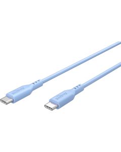 USB-C 2.0 till USB-C ladd- och datakabel, silikon, blå, 1,5m