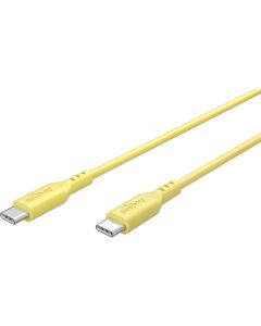 USB-C 2.0 till USB-C ladd- och datakabel, silikon, gul, 1,5m