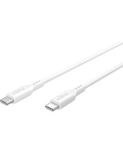USB-C 2.0 till USB-C ladd- och datakabel, silikon, vit, 1,5m