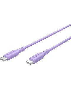 USB-C 2.0 till USB-C ladd- och datakabel, silikon, lila, 1,5m