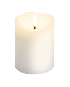 LED vaxljus m/ rörlig låga & timer, 7,5x10cm