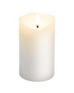 LED vaxljus m/ rörlig låga & timer, 7,5x12,5cm