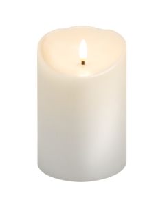LED vaxljus m/ rörlig låga & timer, 7,5x15cm