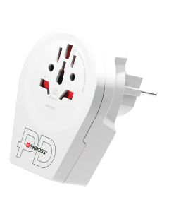 Skross reseadapter Världen till Europa/DK inkl. USB PD (1× USB-A / 1× USB-C)