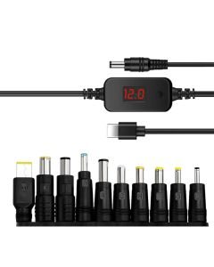 Universal laptop strömförsörjning 65W – USB-C PD Input + 11 adapterkontakter
