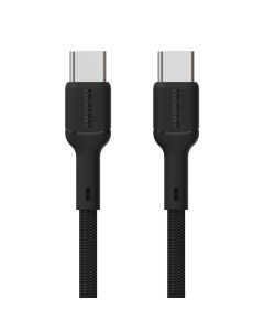 Dudao L9C USB-C 2.0 till USB-C laddnings- och datakabel, textil, svart, 1m