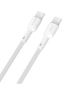 Dudao L9CMAX USB-C 2.0 till USB-C ladd- och datakabel, 240W, textil, vit, 1,2m