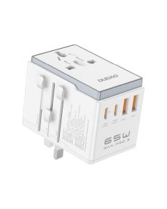 Dudao A65Pro reseadapter Hela Världen (2xUSB-C/2xUSB-A) PD 65W – Vit