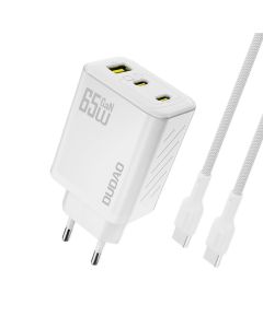 Dudao A29C Multiport GaN laddare 65W PD/QC inkl. USB-C kabel – Vit