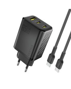 Dudao A29C Multiport GaN laddare 65W PD/QC inkl. USB-C kabel – Svart