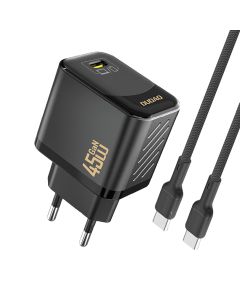 Dudao A28C USB-C GaN laddare 45W PD inkl. USB-C kabel – Svart