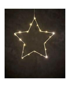 35 cm julstjärna med 30LED, timer, batteri & sugkopp för upphängning