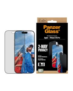 PanzerGlass® integritetsskydd för skärm Apple iPhone 17 | 16 Pro | Ultra-Wide Fit