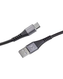 Intenso® USB-A 3.0 till USB-C laddnings- och datakabel, textil, svart, 1,5m