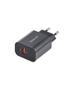 Intenso® USB Multiport-laddare 30W (1xUSB-A/1xUSB-C) PD 3.0 och QC 4.0 - Svart