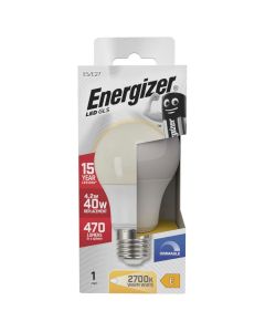 Energizer E27 LED GLS glödlampa 4,2W (470lm), 2700K, varmvit, dimbar