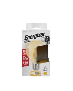 Energizer E27 LED-lampa GOLD, G80, 5W (500lm), 2200K, Varmvit, Dimbar