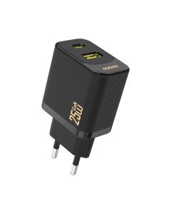 Dudao A26TEU USB-A/C Multiport GaN strömladdare 25W PD/QD - Svart