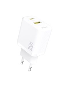 Dudao A26TEU USB-A/C Multiport GaN Power lader 25W PD/QD - Hvid