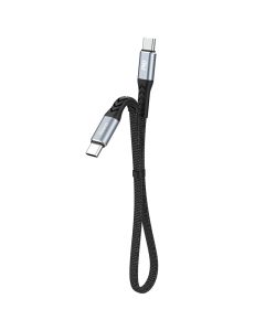 Dudao L10C USB-C 2.0 till USB-C laddnings- och datakabel, 100W, textil, svart, 0,23m