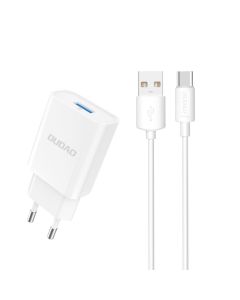 Dudao A4EU USB-A-laddare 10W inkl. USB-C-kabel - Vit