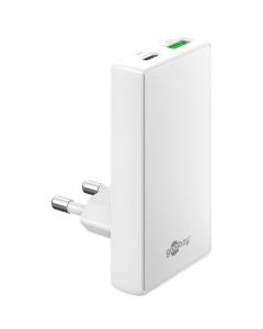Goobay USB-C™ PD GaN Power Dual Fast Charger 45 W Flat - Vit