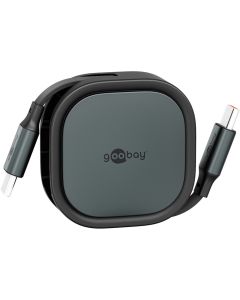 Goobay självuppdragande USB-C kabel, 1m  - Svart