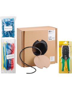 Goobay Kabeluppsättning för utomhusnätverk CAT 6A, 100 m - svart