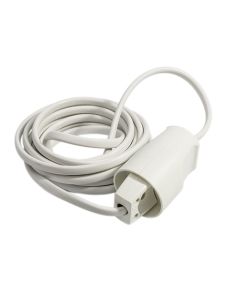Förlängningssladd utan jord, 3m, vit - Platt stickpropp