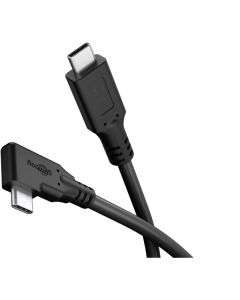 USB-C 3.2 till USB-C ladd- och datakabel, 5Gbit/s, Vinklad, svart, 2m