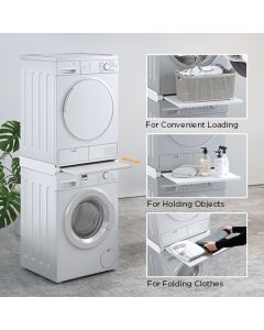 Staplingsram med utdragbart hyllplan (8 kg) för tvättmaskin/torktumlare