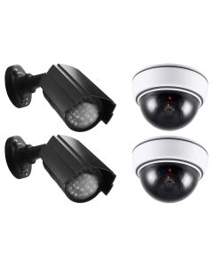Alecto Dummy övervakningskamera, set med 2 utomhus- och 2 inomhuskameror