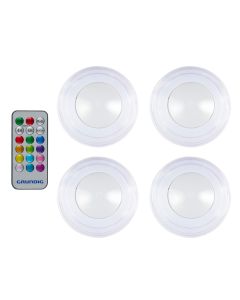 LED-spot i flera färger, fjärrkontroll, 4 st.