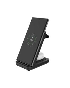 Fixed 2-i-1 universell trådlös laddningsstation - svart