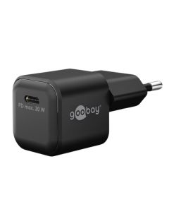 Goobay USB-C PD GaN snabbladdare Nano 20W – Svart