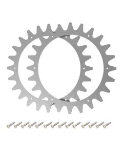 Terränghjul i metall för McCulloch R600/R800 robotgräsklippare - 2 st.