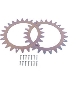 Terränghjul i metall till Parkside PMRA/PMORDA robotgräsklippare - 2 st.