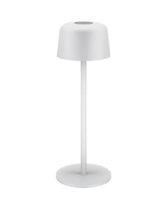 Uppladdningsbar LED bordslampa, dimbar, utomhus, 25 cm - vit