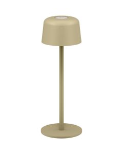 Uppladdningsbar LED bordslampa, dimbar, utomhus, 25 cm - beige