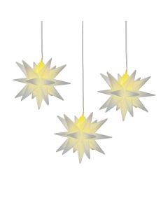 3D LED-stjärna 12x9x9,5 cm inkl. sugkopp (batteridriven) - 3 st