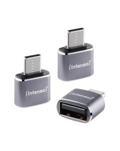 Intenso USB-A till USB-C adapter i aluminium – 3 st
