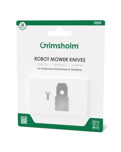 36 knivar för Husqvarna Automower, Gardena, McCulloch - rostfritt stål inkl. skruvar