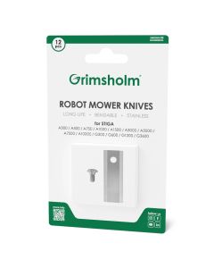 12 knivar för Stiga - rostfritt stål inkl. skruvar