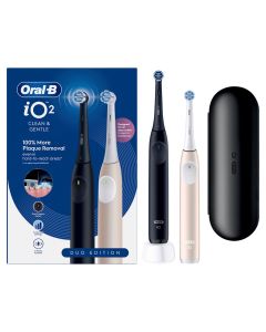 Oral-b iO Series 2 Duo eltandborste med resefodral - Svart/Rosa