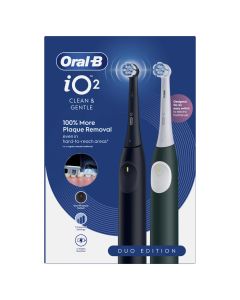 Oral-B iO Series 2 Duo elektrisk tandborste med resefodral - Svart/Grön