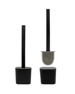 Toalettborste silikon - svart - plast