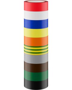 Isoleringstejp, 19mm x 10m, flerfärgad, 10 st.