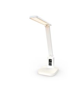 Nedis uppladdningsbar LED-bordslampa med klocka och alarm, 220 lumen