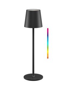 Goobay Uppladdningsbar LED-bordslampa för inom- och utomhusbruk, RGBW, dimbar, 38 cm - Svart