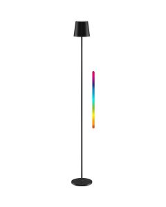 Goobay Uppladdningsbar LED-golvlampa för inomhus- och utomhusbruk, RGBW, dimbar, 122 cm - Svart